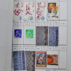 Lot de timbres d'Espagne 1860-1993 oblitérés en 6 carnets à choix.