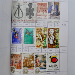 Lot de timbres d'Espagne 1860-1993 oblitérés en 6 carnets à choix.