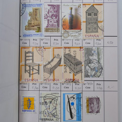 Lot de timbres d'Espagne 1860-1993 oblitérés en 6 carnets à choix.