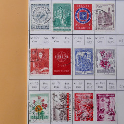 Lot de timbres de Belgique 1851-1997 oblitérés en 6 carnets à choix.
