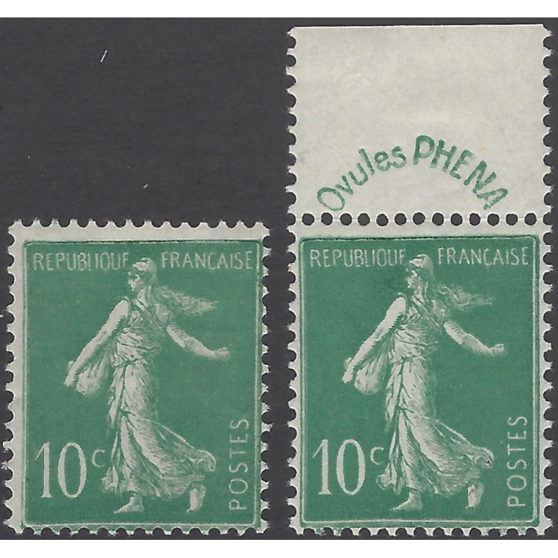 Semeuse timbre de France N°188 et 188B neuf*.