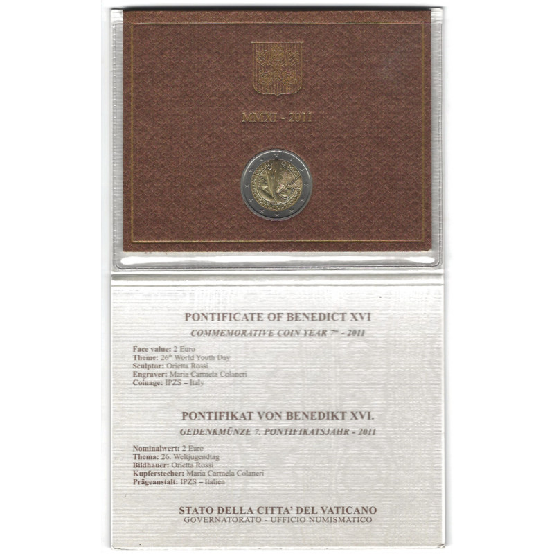 2 euros commémorative Vatican 2011 - GMG en coffret BU.