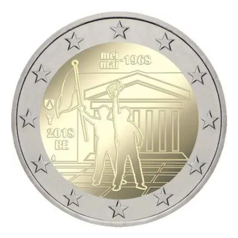 2 euros commémorative Belgique 2018 - Mai 68 UNC.