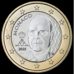 1 euro Monaco 2025 nouvelle face nationale - Albert II.