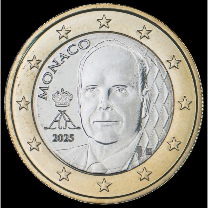 1 euro Monaco 2025 nouvelle face nationale - Albert II.