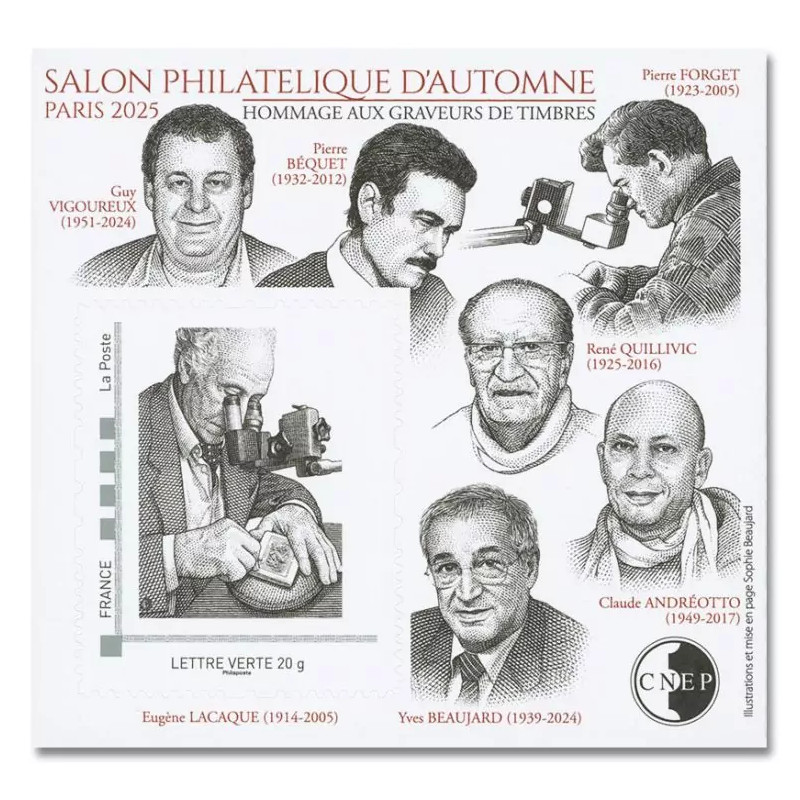 Bloc C.N.E.P. N°101 Hommage aux graveurs Paris 2025 autoadhésif.