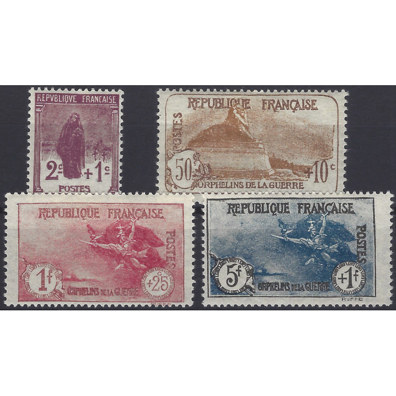 Orphelins de guerre timbres de France N°229-232 série neuf*.