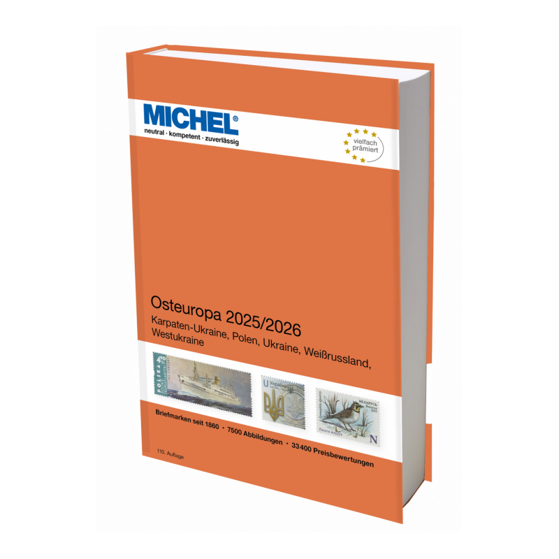 Catalogue de cotation Michel timbres d'Europe de l'Est édition 2025-2026.