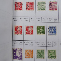 Lot de timbres de Suède 1872-1994 oblitérés en 4 carnets à choix.