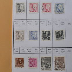 Lot de timbres de Suède 1872-1994 oblitérés en 4 carnets à choix.