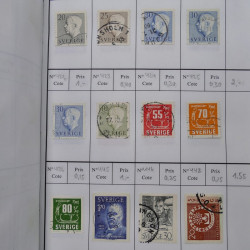 Lot de timbres de Suède 1872-1994 oblitérés en 4 carnets à choix.