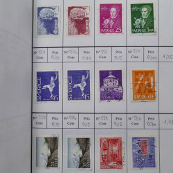 Lot de timbres de Suède 1872-1994 oblitérés en 4 carnets à choix.