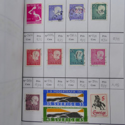Lot de timbres de Suède 1872-1994 oblitérés en 4 carnets à choix.