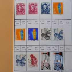 Lot de timbres de Suède 1872-1994 oblitérés en 4 carnets à choix.