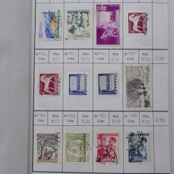 Lot de timbres de Suède 1872-1994 oblitérés en 4 carnets à choix.