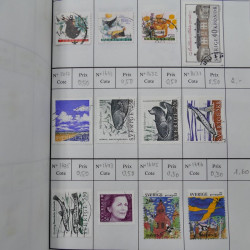 Lot de timbres de Suède 1872-1994 oblitérés en 4 carnets à choix.