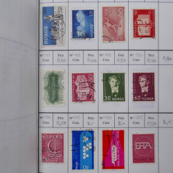 Lot de timbres de Norvège 1872-1996 oblitérés en 3 carnets à choix.