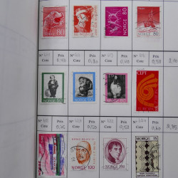 Lot de timbres de Norvège 1872-1996 oblitérés en 3 carnets à choix.