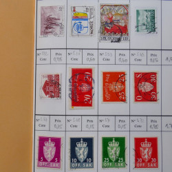 Lot de timbres de Norvège 1872-1996 oblitérés en 3 carnets à choix.
