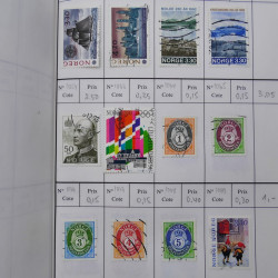 Lot de timbres de Norvège 1872-1996 oblitérés en 3 carnets à choix.