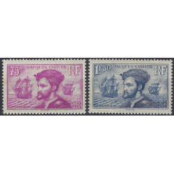 Jacques Cartier timbres de France N°296-297 série neuf**.