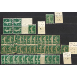 Semeuse timbre de France N°137 lot de 44 exemplaires neufs pour étude.