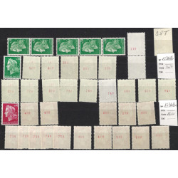 Marianne de Cheffer lot de 38 timbres de France issus de roulette neufs**.