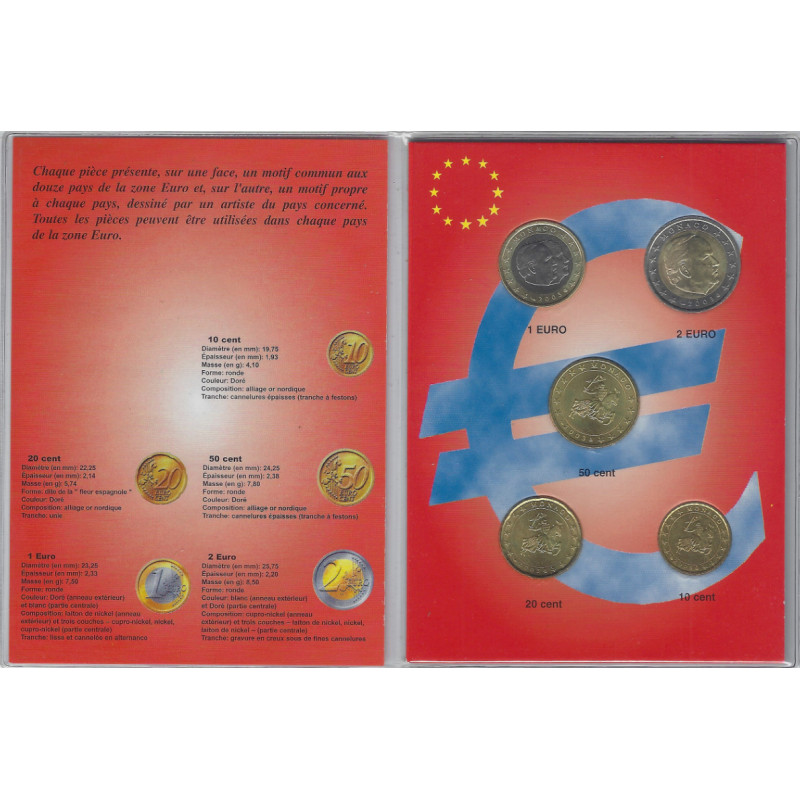 Série Euro Monaco 2003 de 5 monnaies UNC.