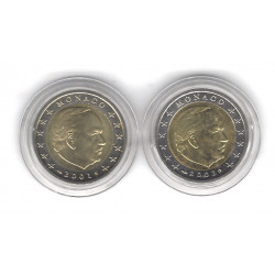 2 euros Monaco face nationale - Prince Rainier 2001-2002.