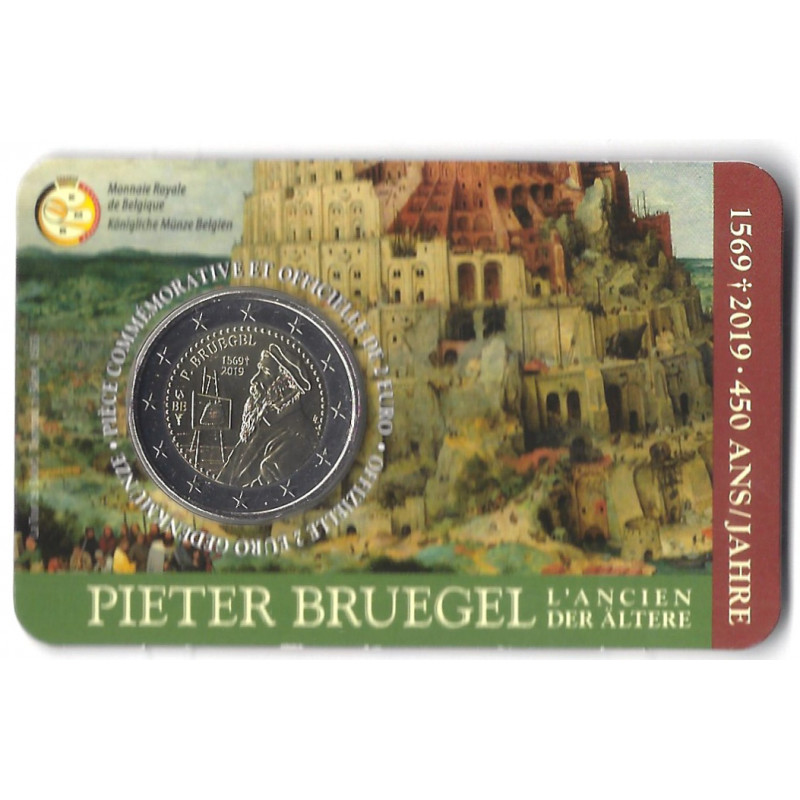 2 euros Belgique 2019 - Pieter Bruegel coincard version française.