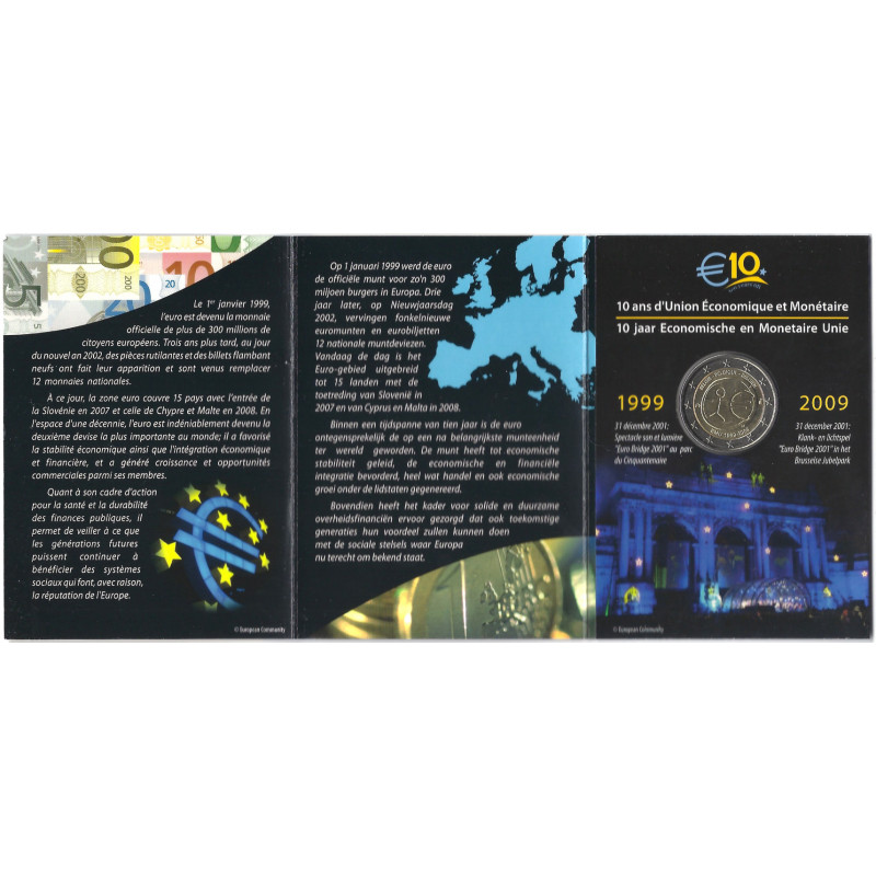 2 euros Belgique 2009 UEM coincard version française.
