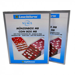 Lot de 2 box monnaies pour séries euros sous capsules Leuchtturm.