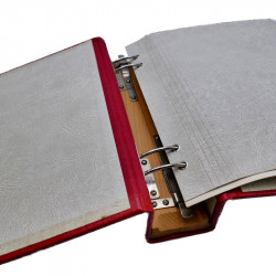 Album Moc à 4 anneaux dos bois avec étui.