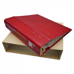 Album Moc à 4 anneaux dos bois avec étui.