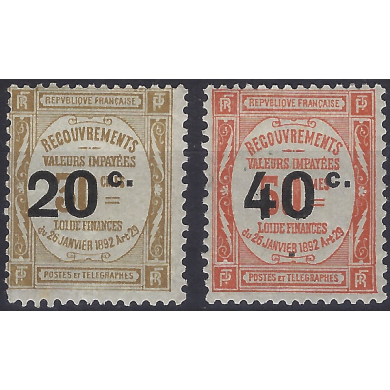 Timbres taxe de France Recouvrements N°49-50 série neuf*.