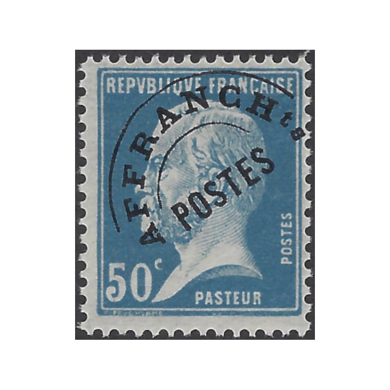 Timbre préoblitéré de France type Pasteur N°68 neuf**.