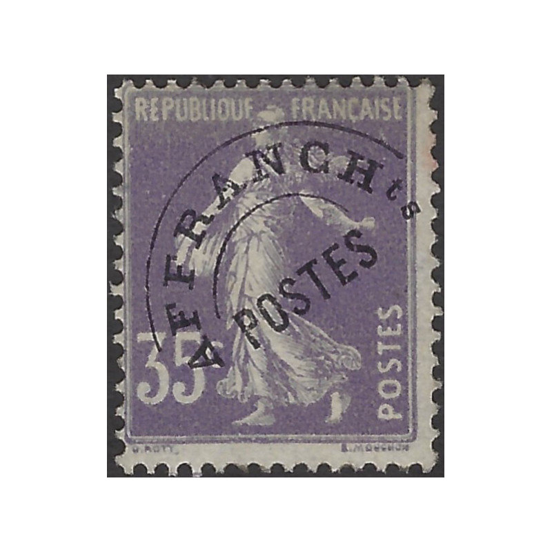 Timbre préoblitéré de France type Semeuse N°62 neuf**.