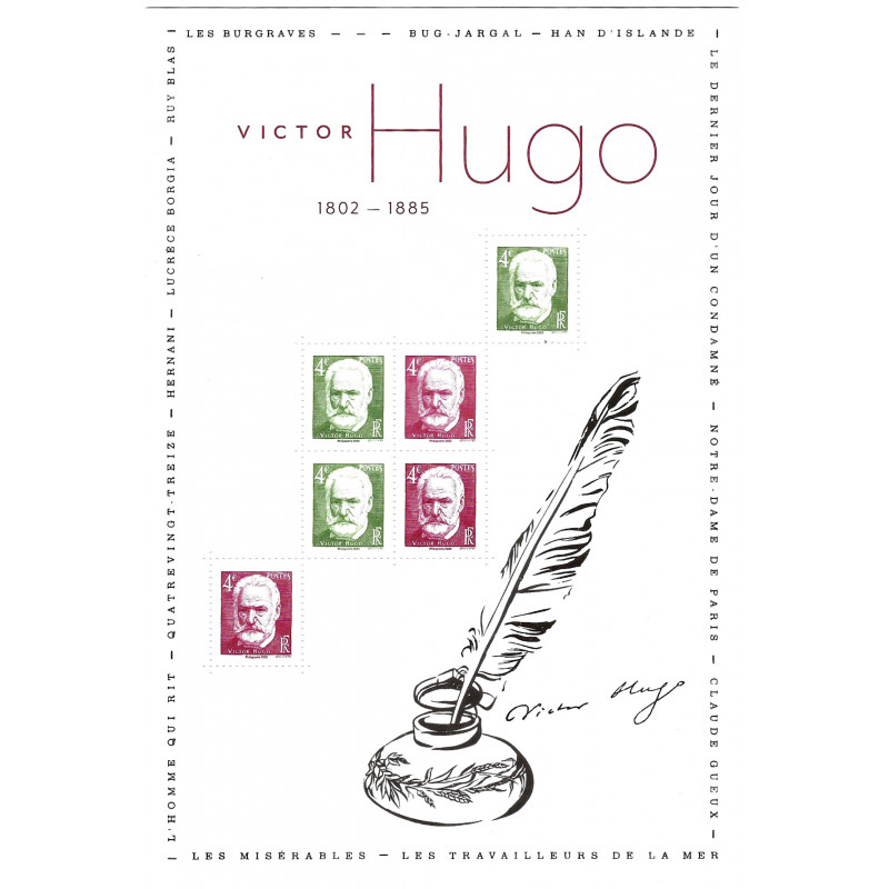Feuillet de 6 timbres Victor Hugo Salon Paris F5922 neuf**.