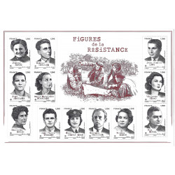 Feuillet de 12 timbres Figures de la résistance N°F5930 neuf**.