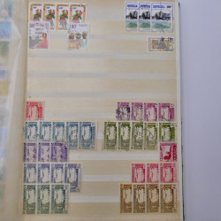 Lot de timbres d'Algérie - Madagascar oblitérés en un album.