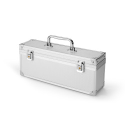 Valisette numismatique Cargo SQ pour 5 Sqube tubes de monnaie, argentée.