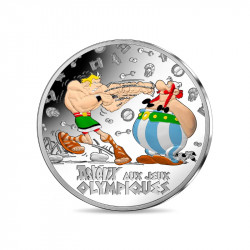 France Astérix aux Jeux Olympiques 10 euros argent colorisée en coffret BE 2024.