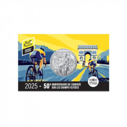 Tour de France 50 euros argent en coffret UNC 2025.