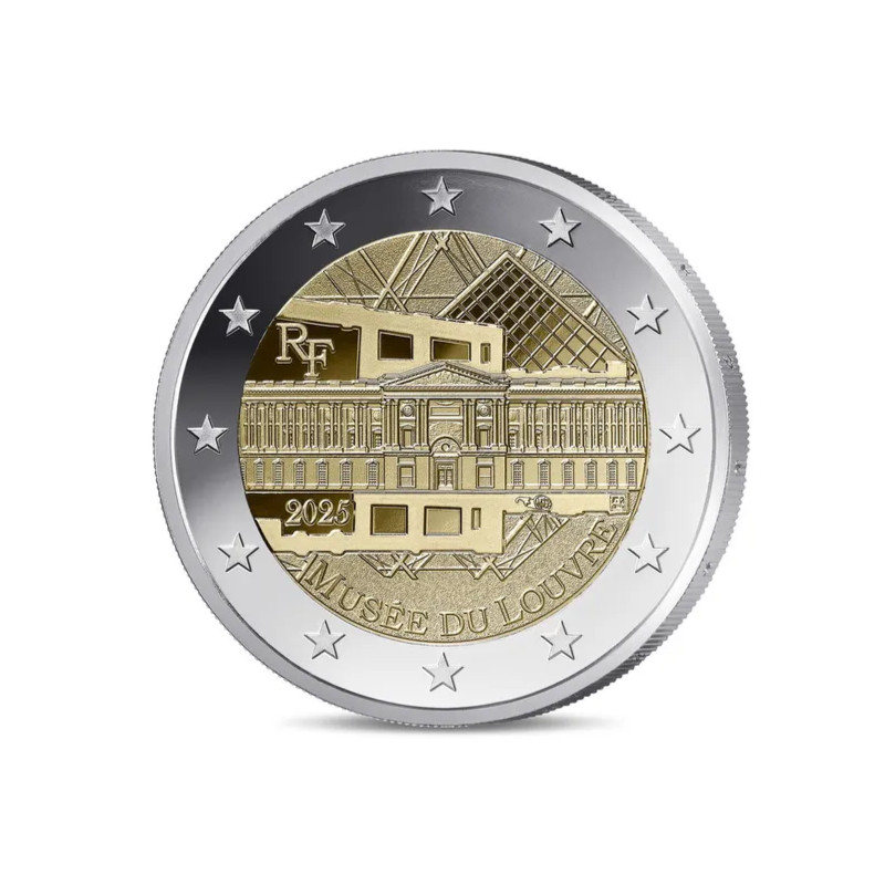 2 euros commémorative France 2025 - Musée du Louvre en coffret BE.