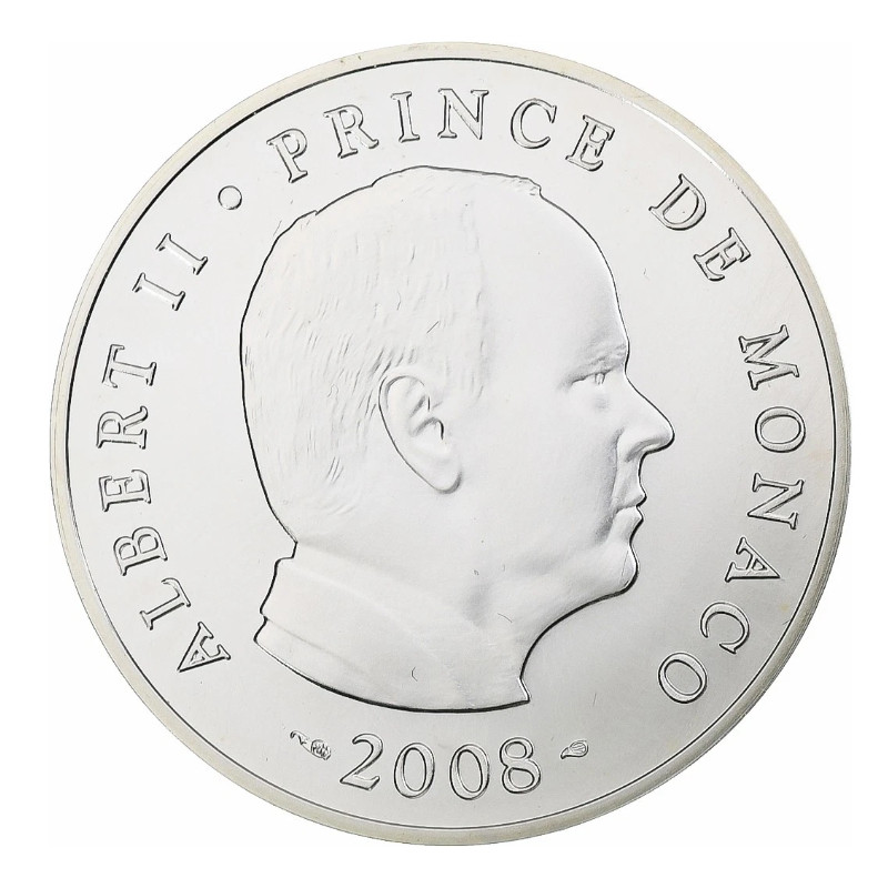 Monaco 5 euros argent Prince Albert II en coffret BU 2008.