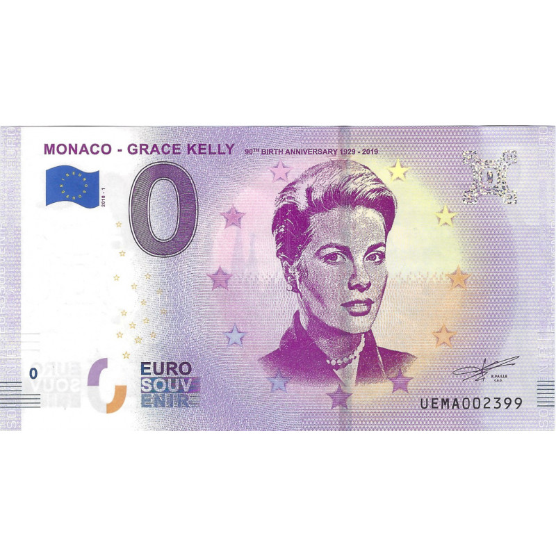 Billet Euro souvenir Monaco Grace Kelly 2018.