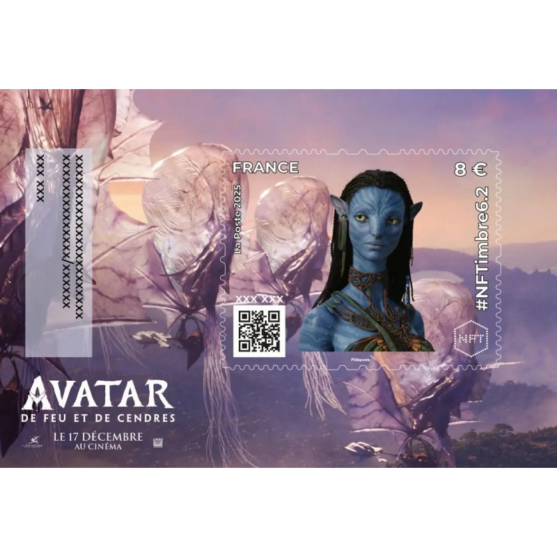 Feuillet crypto NFTimbre6.2 Avatar Neytiri autoadhésif.