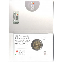 2 euros commémorative Italie 2023 coincard BU - Alessandro Manzoni.