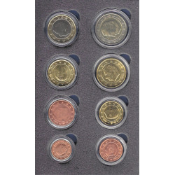 Série complète pièces 1 cent à 2 euros Belgique UNC.