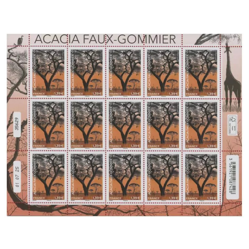 Timbre Acacia faux gommier en feuillet de France N°F197 neuf**.